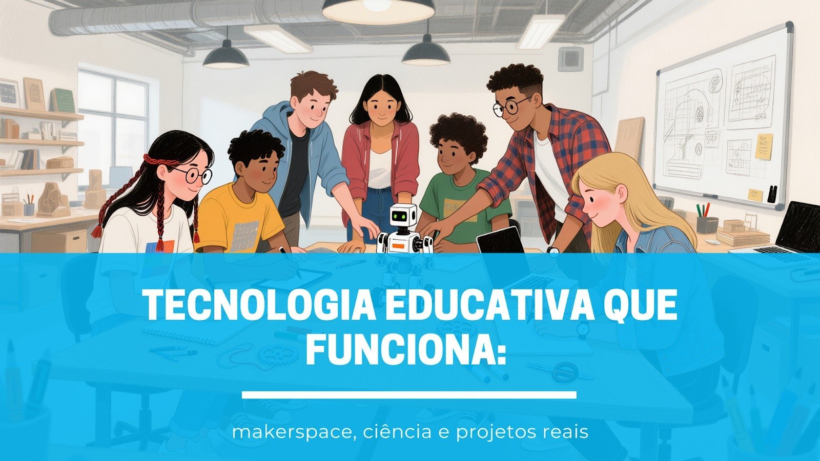 Tecnologia educativa que funciona: makerspace, ciência e projetos reais